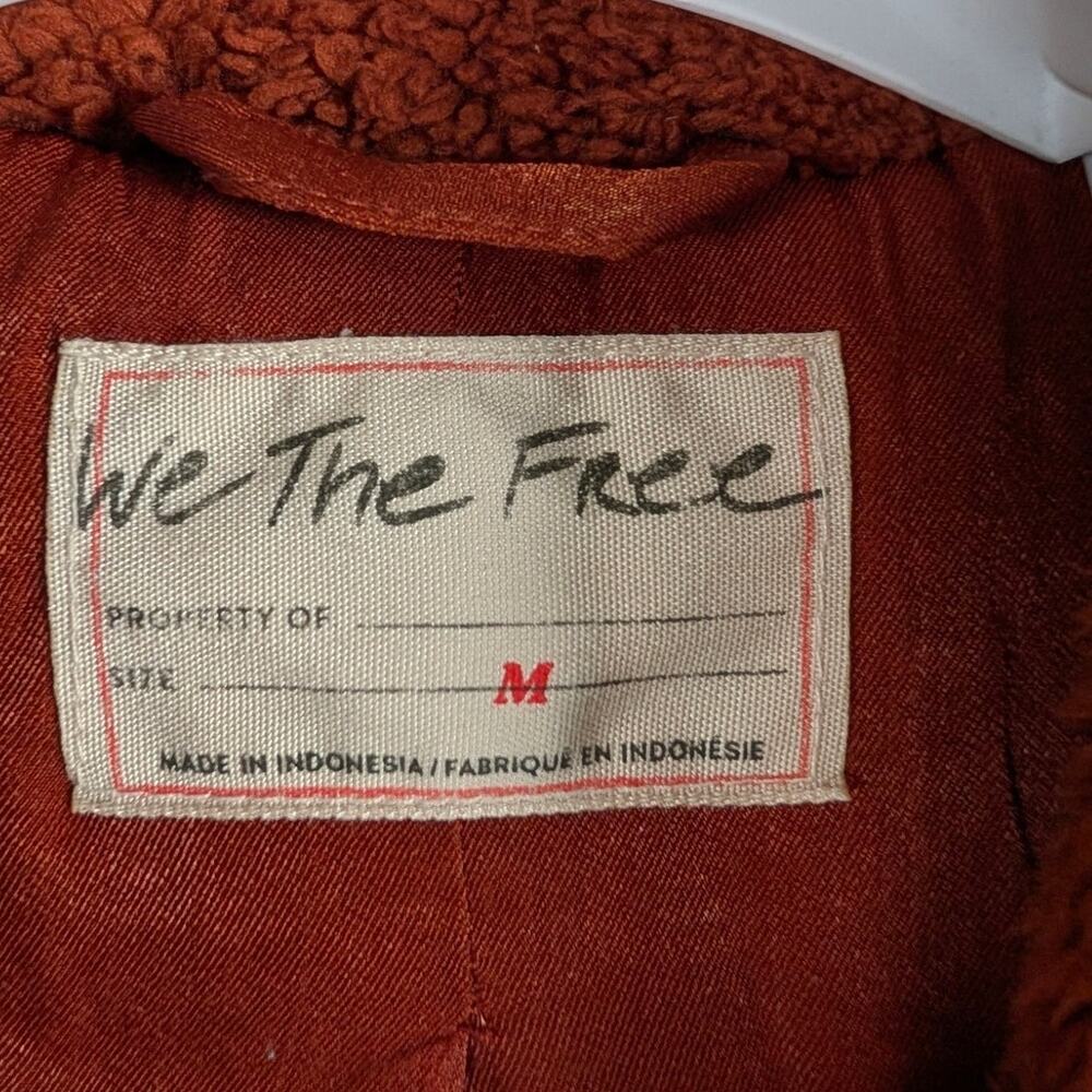 Free People We The Free So Cozy Slouchy Fleece Moto Jacket Spiced Brandy Size M - Picture 3 of 7